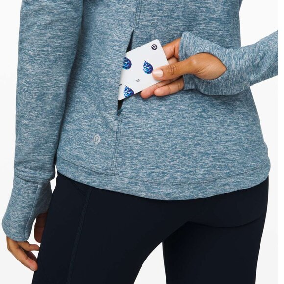 Lululemon Runderful Long Sleeve Heathered Petrol Blue 6 - Picture 5 of 15